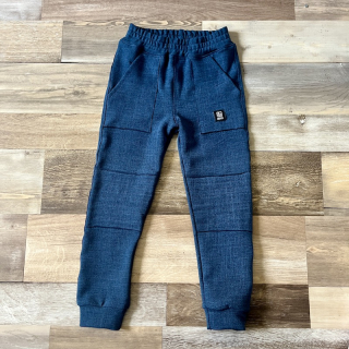 TEPLÁKOVÉ KALHOTY jeans tmavě modrá